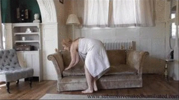 Humiliated Naked Ellie Roe Stuck Under Sofa!!