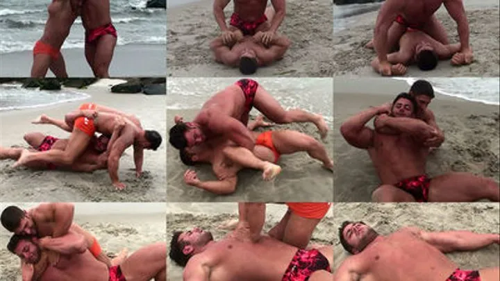 Beach Grapple Frank The Tank vs Powerman Priest - ENHANCED - MP4