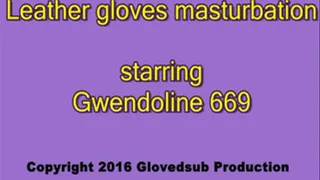 Leather gloves masturbation
