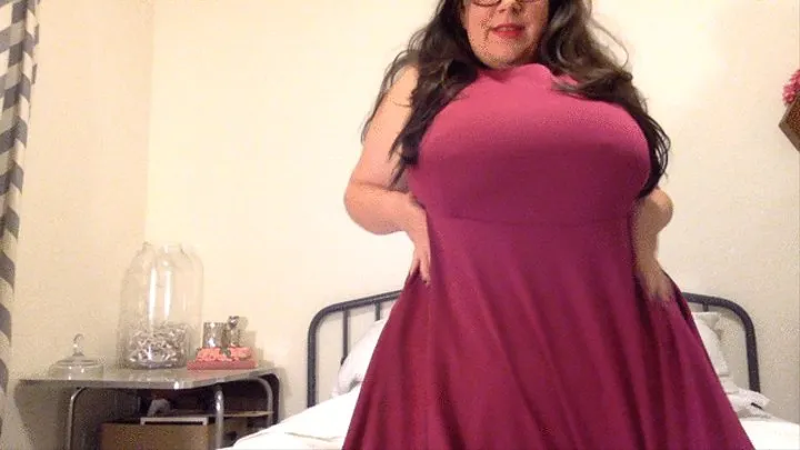 BBW in Party Dress Shows off Pantyhose