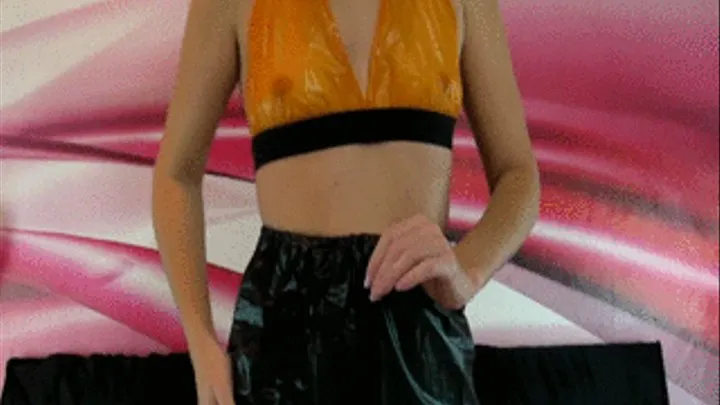 Masturbaring in Saunasuit Pants and PVC Top