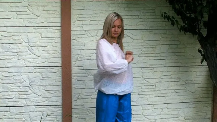 Christina outdoor Gymnastics in Sauna Suit