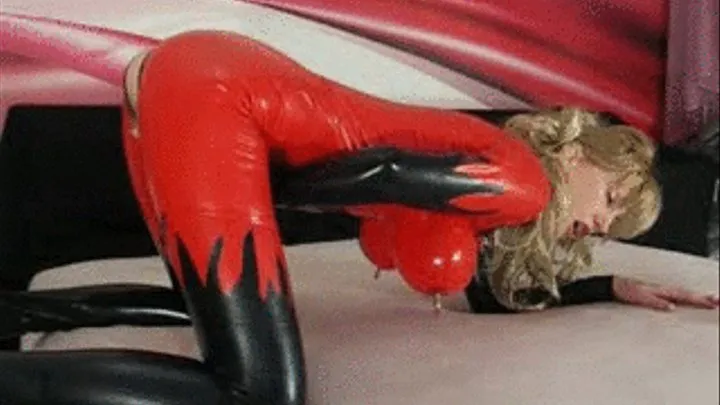 Fucked and fingered doggystyle in Latex