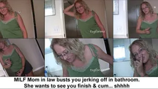 Step-Mom in Law Karinne busts U jerking off