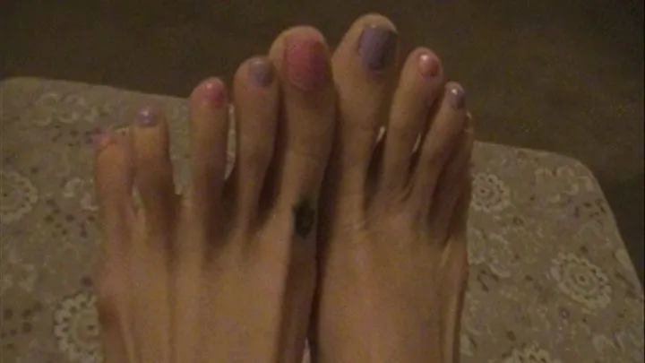 Pink and Lavender Toes - Top View