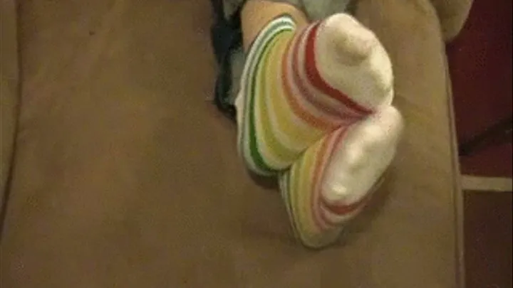 Chloe's Striped Sock Tease