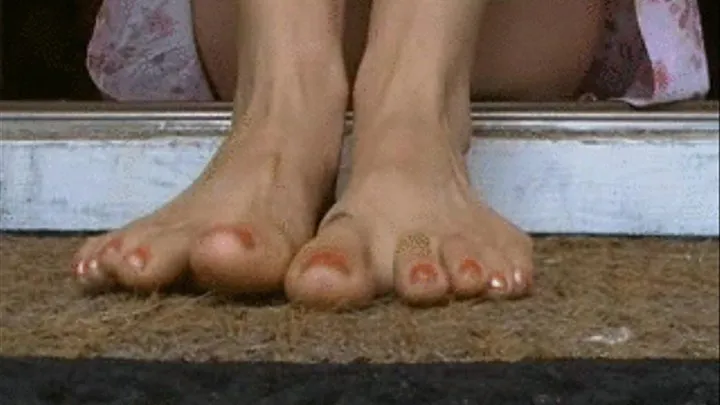 Peach Pedicure from a Mouse's Point of View