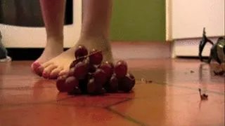 Crushing grapes with bare feet