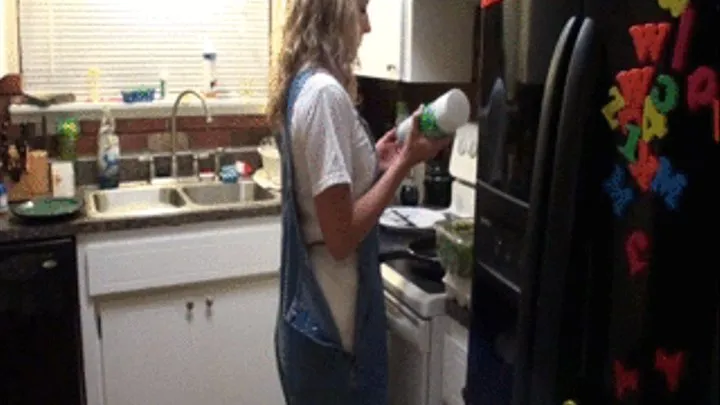 Amber: Cooking in Diaper and Shortalls