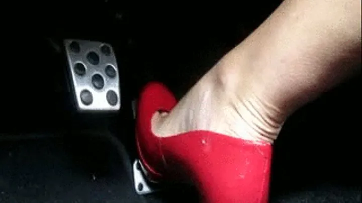 Hot RED Pumps HOLDing those CHrome Pedal DOWN 2