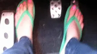 Green SAndals Pink Toes Flying on the HIGHWAY pt 3
