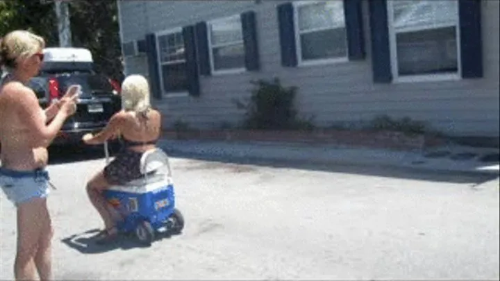 Crazy Sexy Blonde takes her cooler for a RIDE