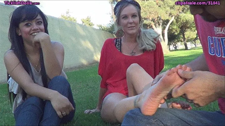 Girlfriends At The Park Have Their Feet Tickled (Part I) - mpeg