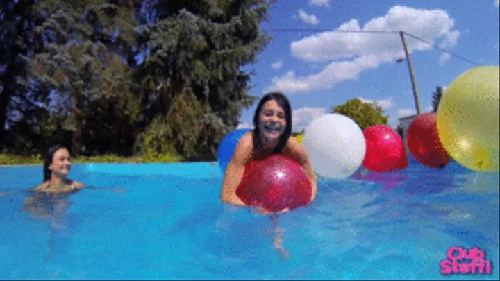 and Gabriella in the pool