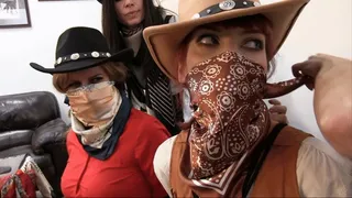 The Costume Party : a silk satin rope bondage clip with Jacquelyn Velvets Jasmin Jai Kobe Lee and Kat VanWylder