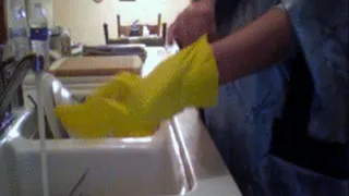 Yellow Dishwashing Gloves