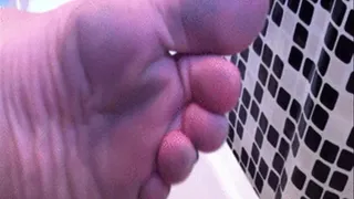 Dirty Footprints In The Bathtub Shower