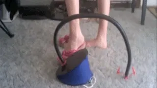 Popping Balloons With Foot Pedal Pump