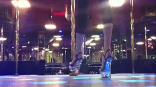 Stripclub stage stretching & leg voyeur cam