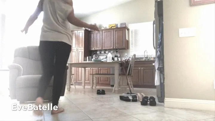 Hot Housewife Slips While Mopping Tile