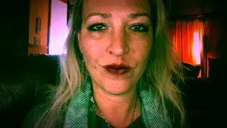Dark Red Lips Licking And Smacking