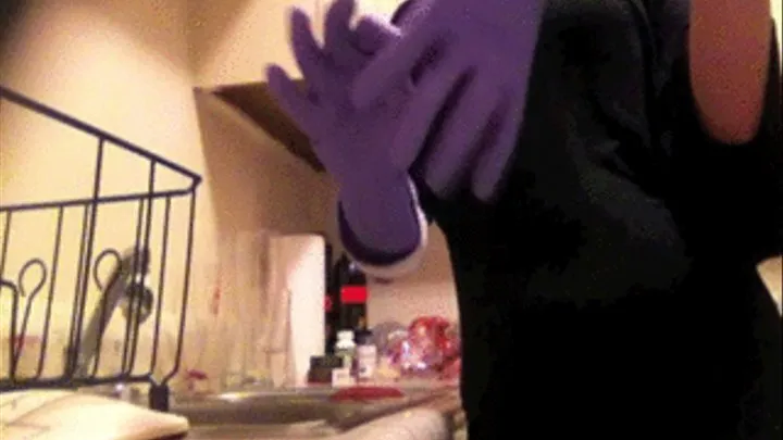 Voyeur Gloves Dishwashing In Panties