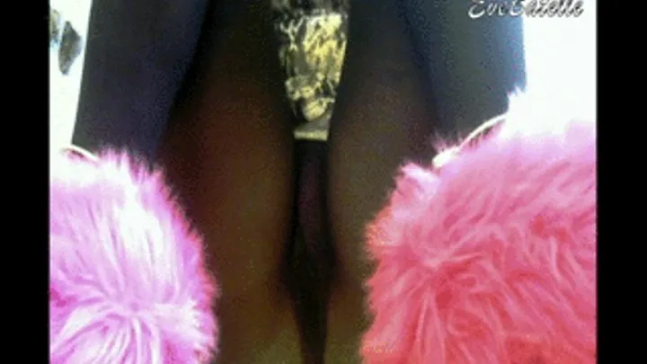 Pantyhose & Pink Slipper Upskirt Close-Up