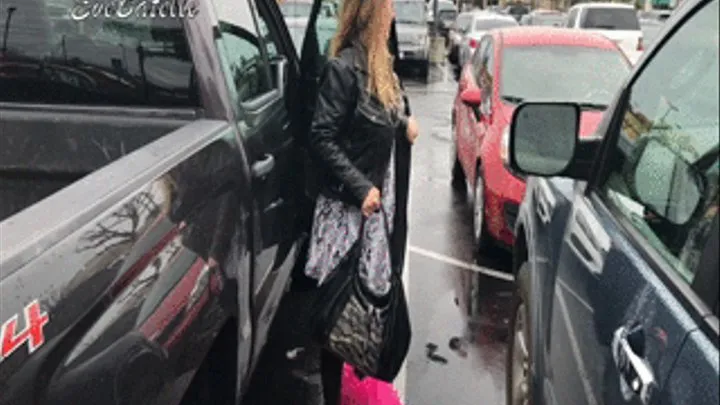 Huge Pink Fuzzy Slippers At Grocery Store