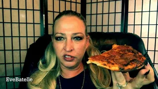 Eating Giant Slice Of Pizza Sloppy