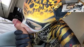 200 POV Nora Fox leopard lycra Zentai lion sex