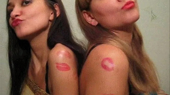 TWO GIRL-FRIENDS PAINT LIPS