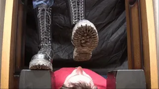 Face crushed under Her extremely dirty Doc Martens boots (part 2 of 2), flo401h