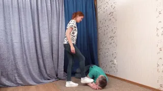 Active punishment for obedient guy by cute 18 yo ginger, vf1424x