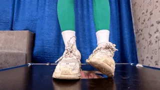 Sporty girl in dirty Balenciaga`s crushes my floor-face (part 2 of 9), flo643x 1180p