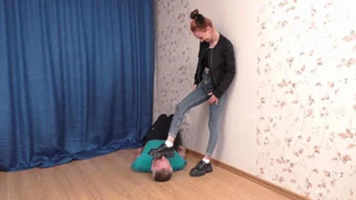 Young Goddess dominates over mature gentleman on the floor, vf2802x