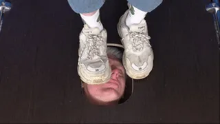Floor-face trampling under dirty Balenciaga sneakers (part 10 of 10), flo610x