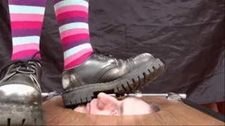 Cosplay girl tramples my face using dirty Doc Martens shoes (part 5 of 5), flo074x