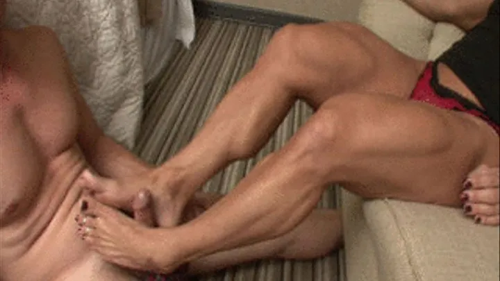 muscular footjob