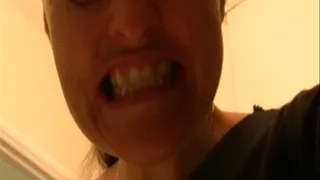 Funny face drooling spitty TOOTH BRUSHING closeup