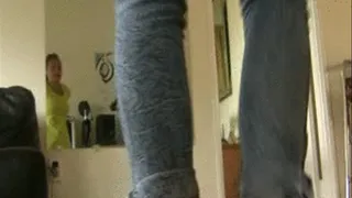 Tight ass in tight jeans DANCING