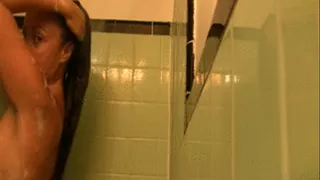 Sexy long hair in the shower HAIR WASHING