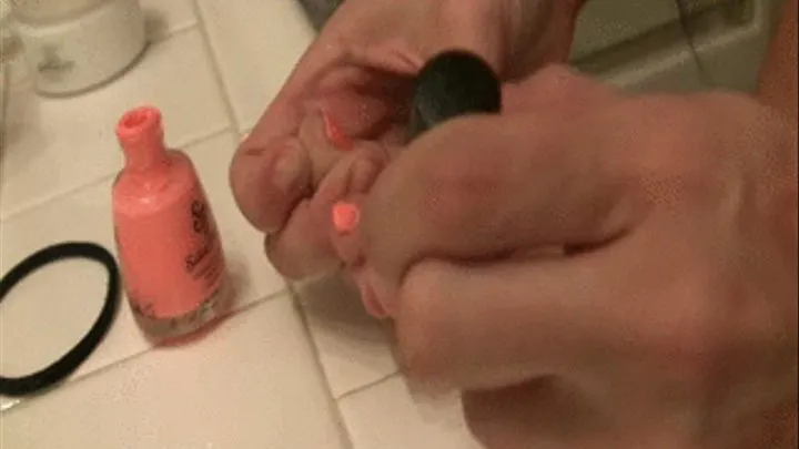 TOENAIL POLISH fetish toes on the counter