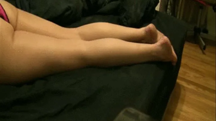 CALVES calve Flexing show off in bed toe wiggle