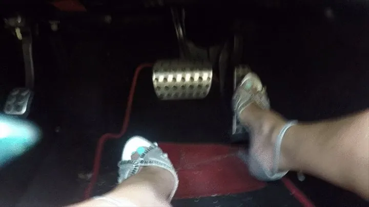 Mint toes and silver high heels PEDAL PUMPING