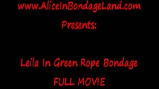 Leila In Green Rope Bondage FULL MOVIE Latex Ebony BBW