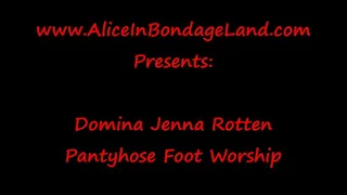 Pantyhose FemDom Foot Worship with Domina Jenna Rotten