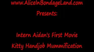 Mummification Handjob for Intern Aidan - FemDom Threesome Vibrator Humiliation Tease