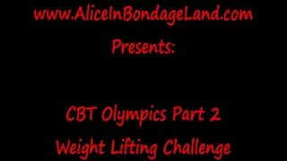 Weight Lifting Challenge CBT Part 2 Ball Olympics FemDom CFNM Judges Mistress AliceInBondageLand