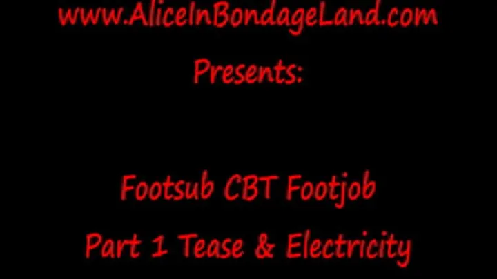 Footjob Tease Part 1 Electricity Chastity CBT FemDom Mistress AliceInBondageLand