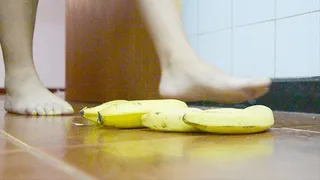 Francisca crushes a banana